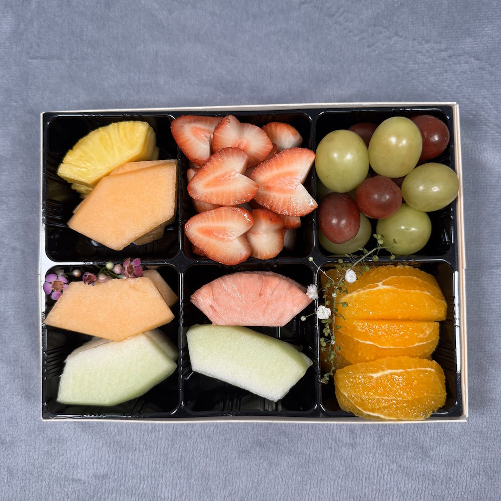 3 lb fresh-cut fruit medley with melon, pineapple, grapes, and strawberries