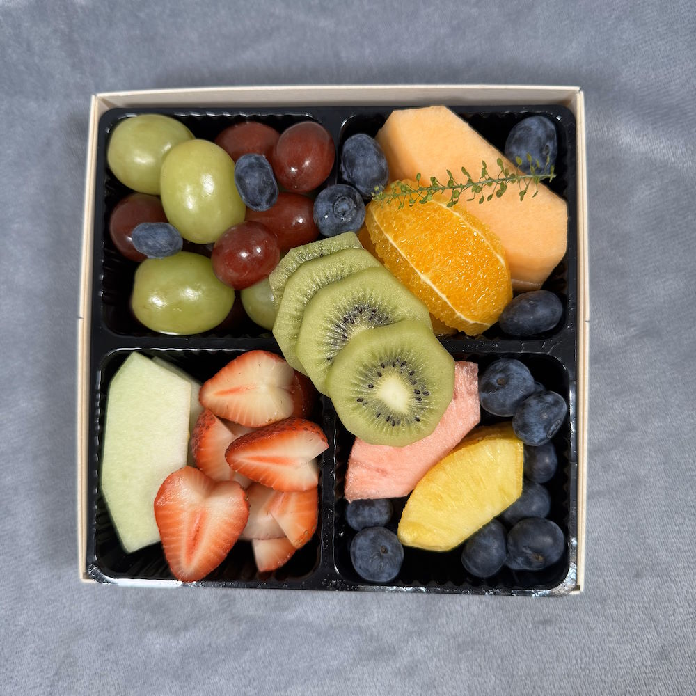 fresh-cut fruit medley with melon, pineapple, grapes, and more