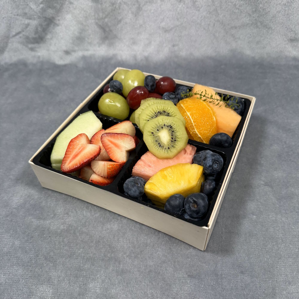 fresh-cut fruit medley with melon, pineapple, grapes, and more